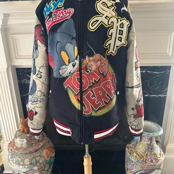 South Pole Black Tom and Jerry Bomber Jacket - Picture 2 of 8